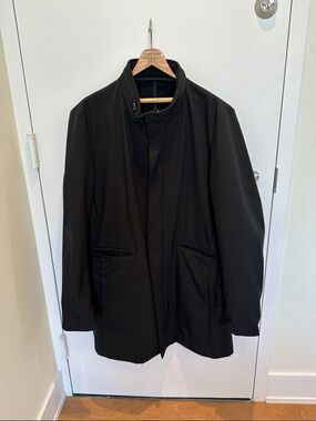 Men's Black Coat - Classic 3/4 Length Zip-Front Jacket